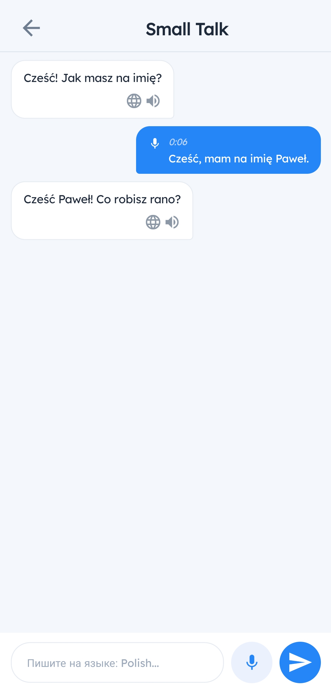Pick a topic — or write your own — for Small Talk with AI